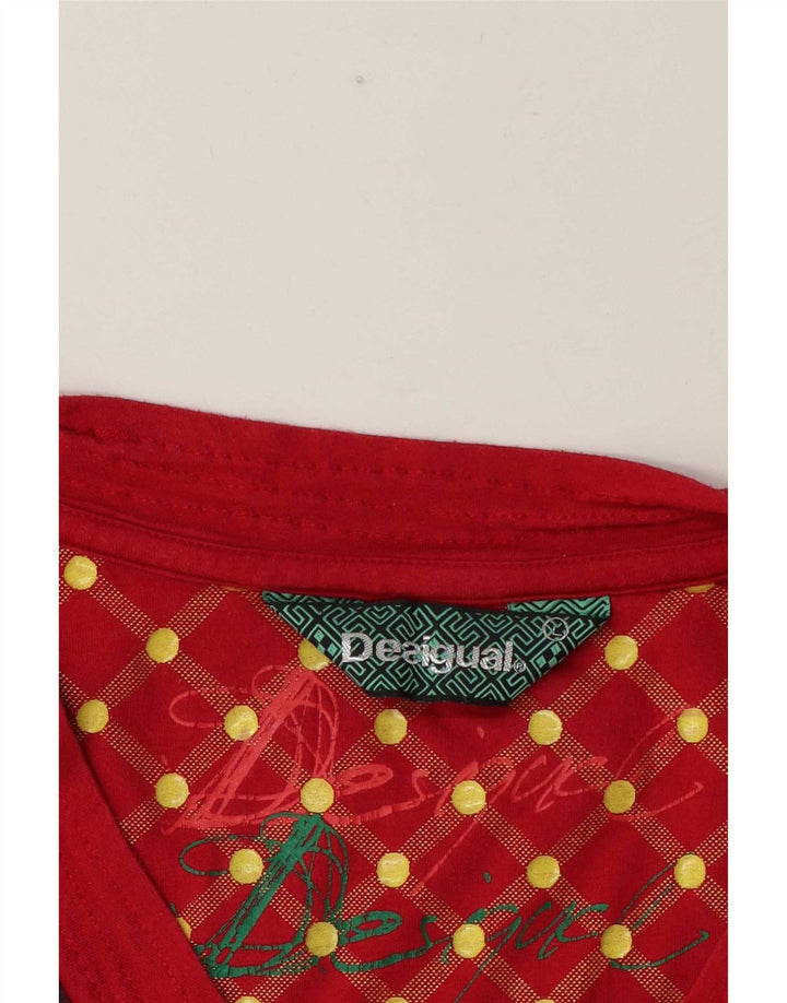 Desigual Top gráfico para mujer de manga larga UK 40 Grande Multicolor Geométrico