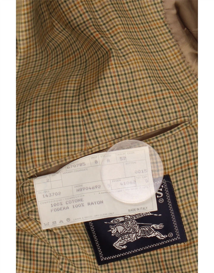 Burberrys Chaqueta tipo blazer de 2 botones para hombre IT 52 Algodón a cuadros beige grande