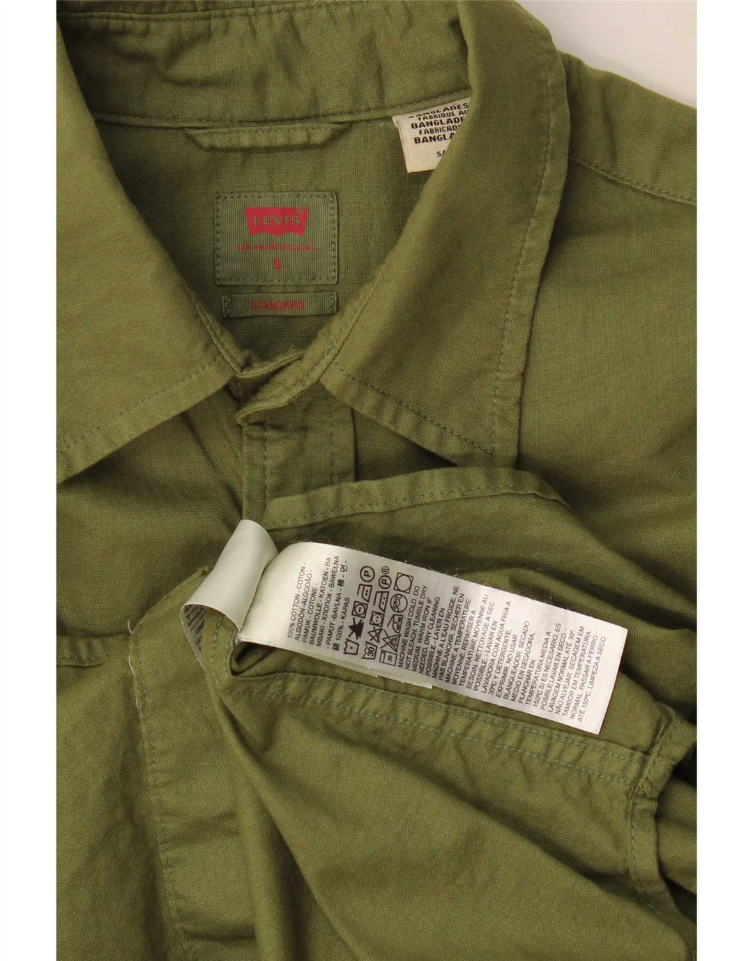 Levi's Camisa de corte estándar para hombre, talla pequeña, algodón caqui