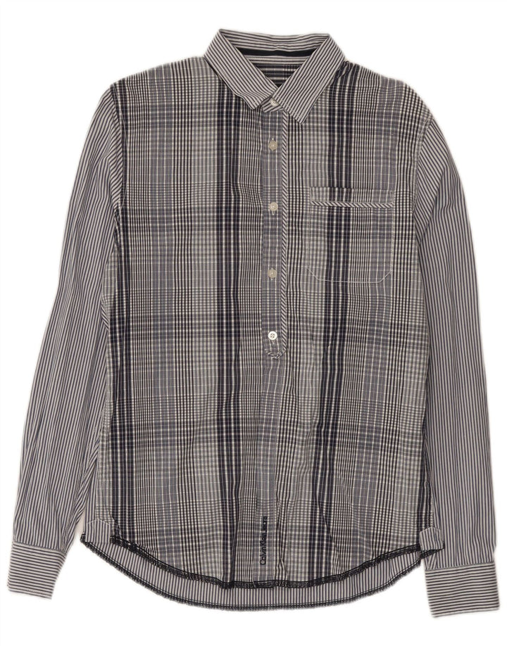 Camisa Calvin Klein Jeans Hombre Algodón A Cuadros Azul Medio