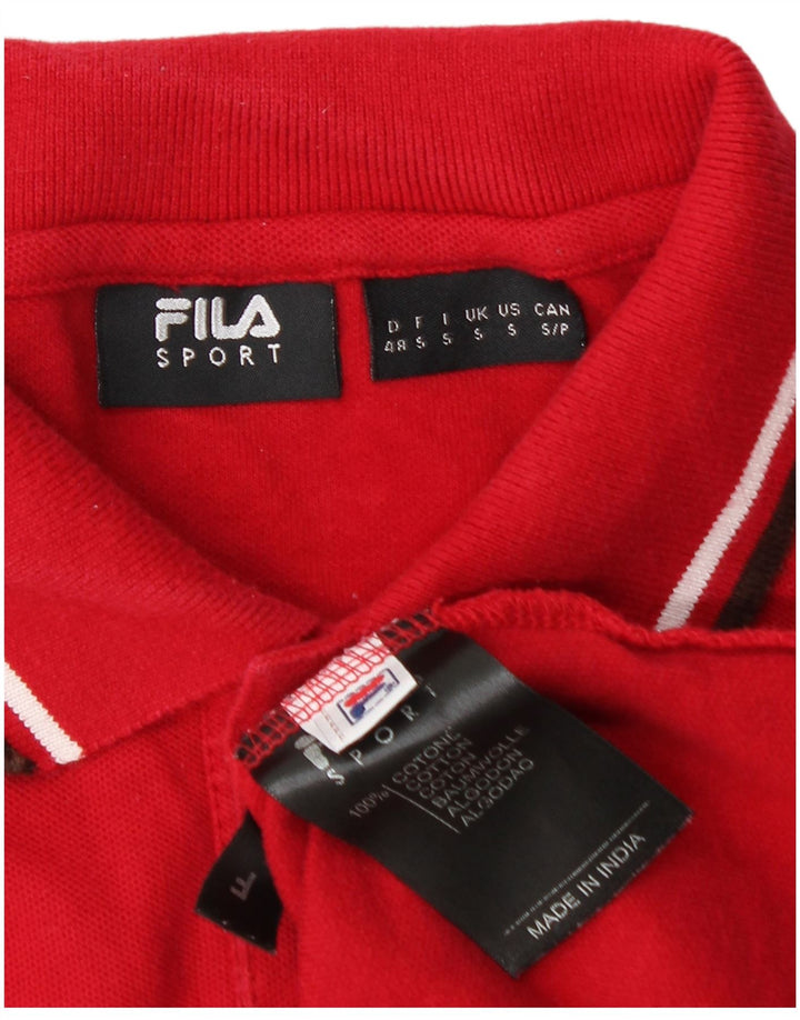 Fila Polo De Manga Larga Para Hombre Pequeño Algodón Rojo