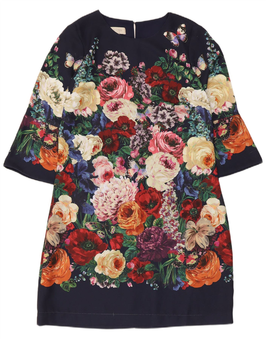 Hobbs Vestido recto de manga 3/4 para mujer UK 40 Mediano Multicolor Floral
