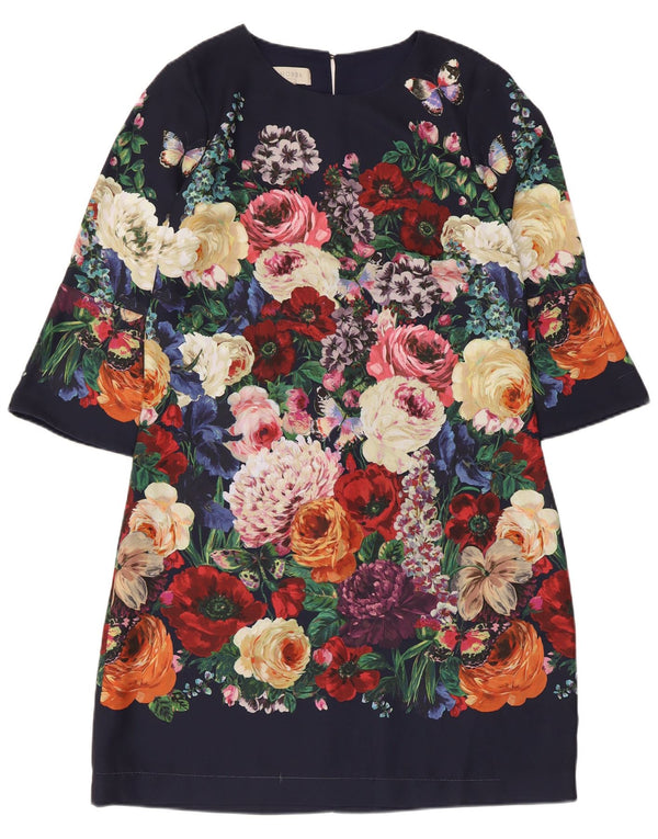 Hobbs Vestido recto de manga 3/4 para mujer UK 40 Mediano Multicolor Floral