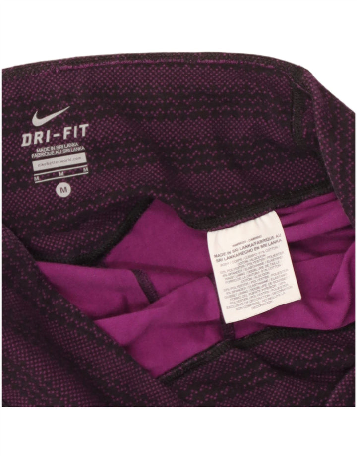 NIKE Leggings Capri Dri Fit para Mujer Reino Unido 14 Algodón a Rayas Morado Mediano
