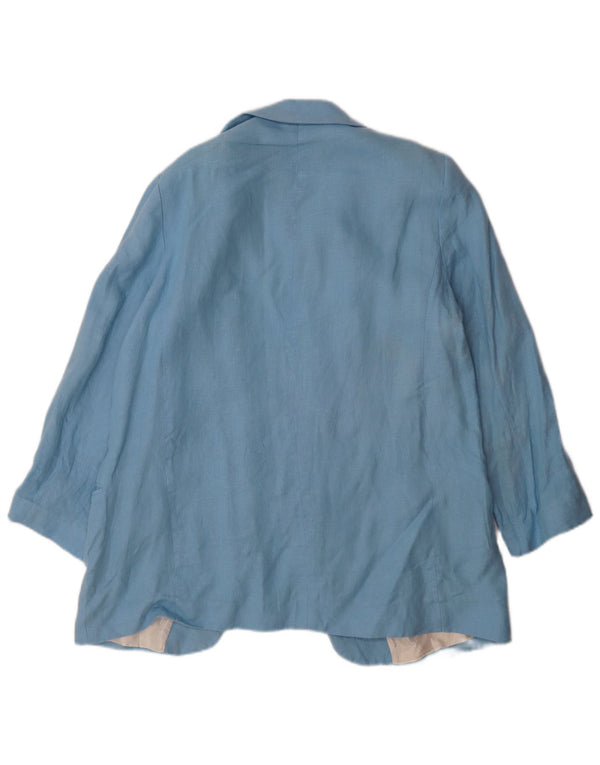 Zara Mujer Chaqueta Americana Abierta UK 40 XL Azul
