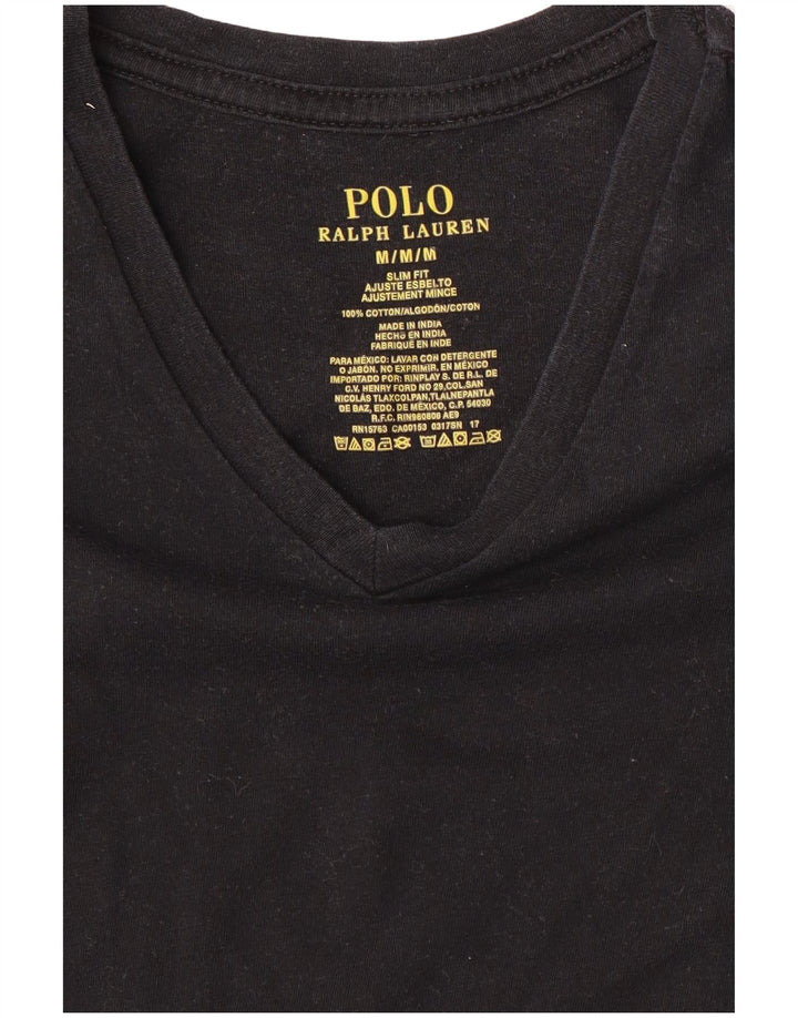 Ralph Lauren - Camiseta ajustada para hombre, talla mediana, algodón negro