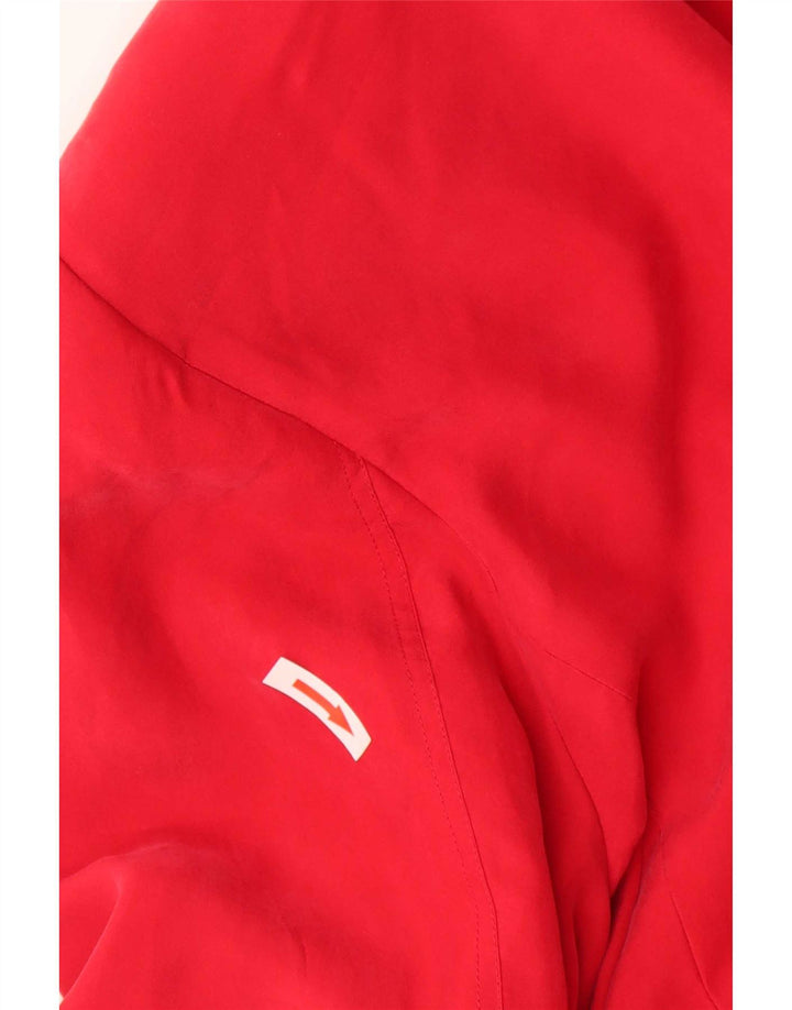 Vintage mujer 2 botones Blazer chaqueta Reino Unido 14 seda roja grande