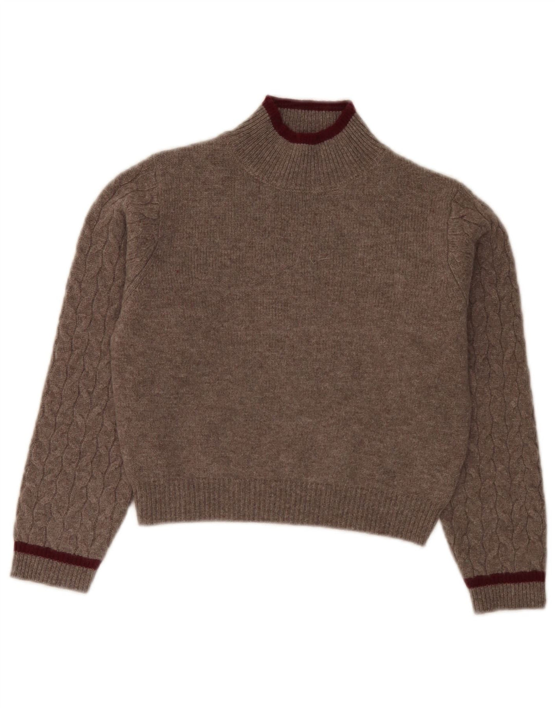 Zara Jersey Niño Cuello Alto 8-9 Años Lana Marrón