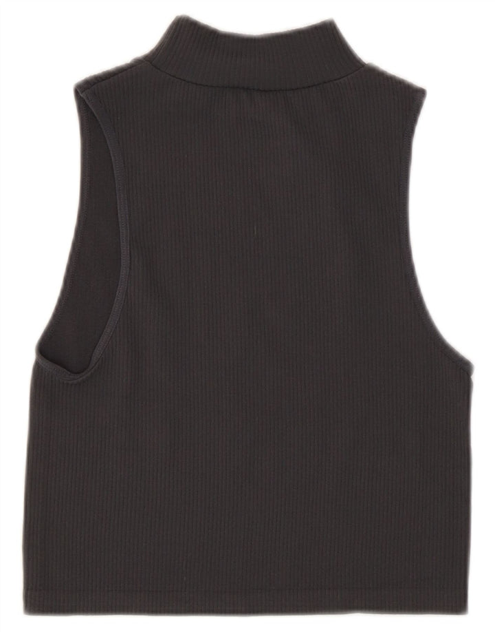 Zara Mujer Crop Vest Top UK 42 Poliamida Gris Medio