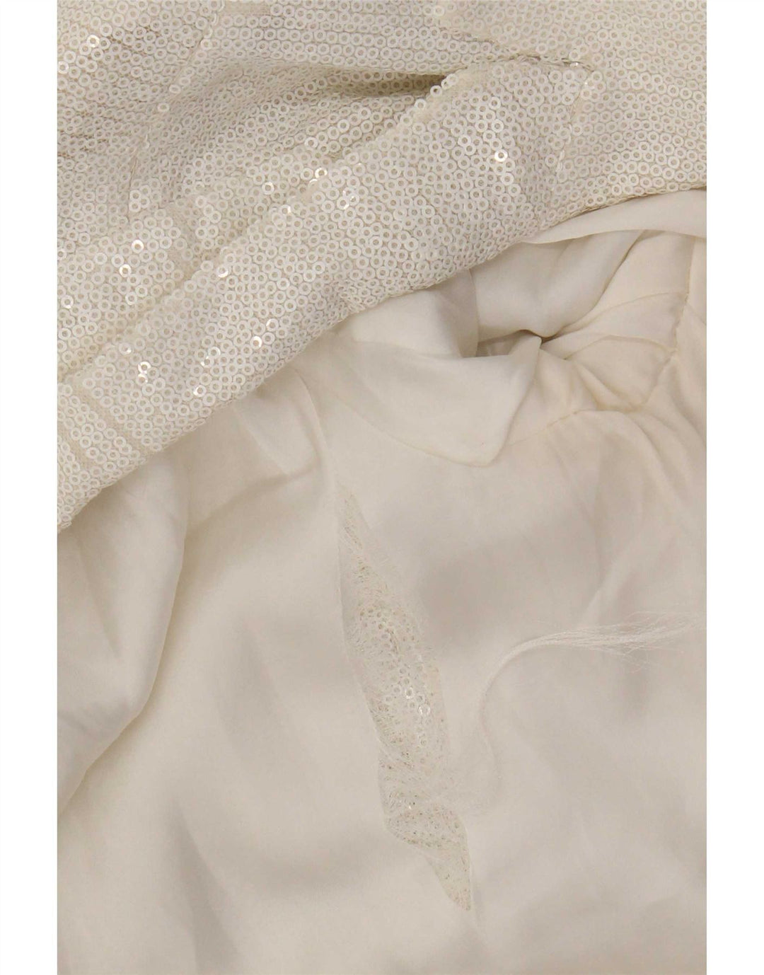 Zara Chaqueta Blazer De Lentejuelas Con 1 Botón Para Mujer UK 10 Small White