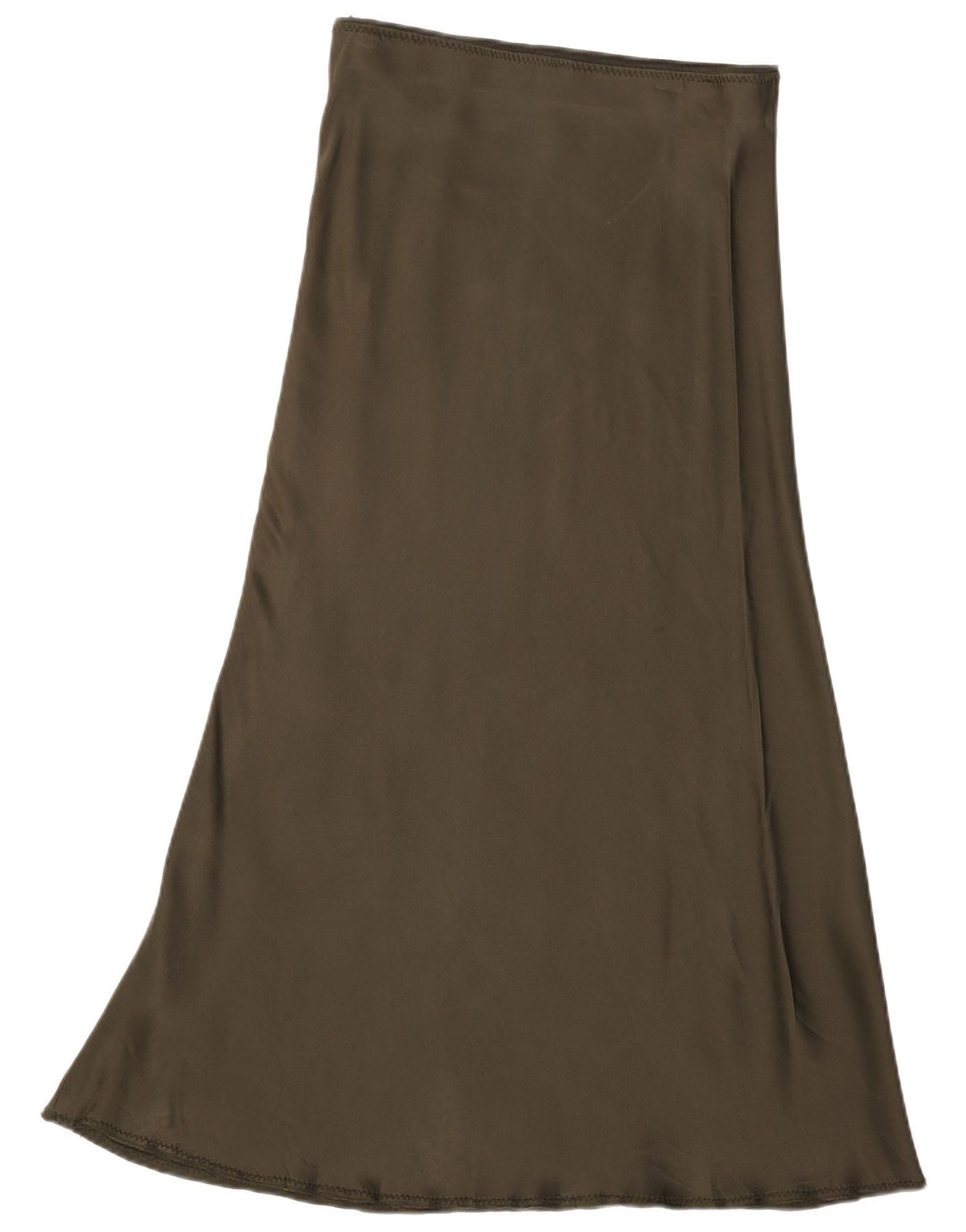 Zara Mujer Maxi Falda De Cintura Alta Mediana W28 Caqui
