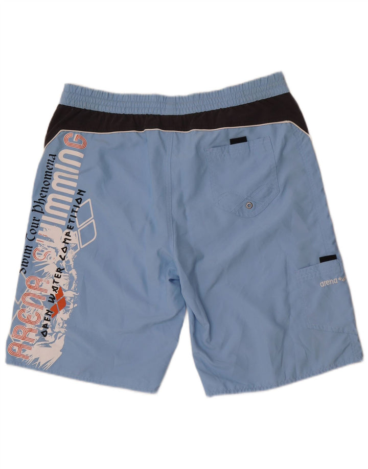Arena Shorts De Baño Con Gráficos Para Hombre Poliéster Color Block Azul Grande