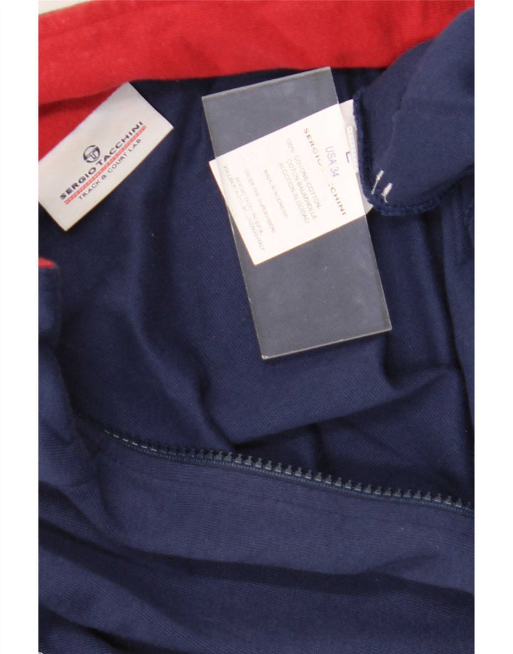 Sergio Tacchini Mens Graphic Chándal Top Chaqueta Grande Azul Marino Algodón