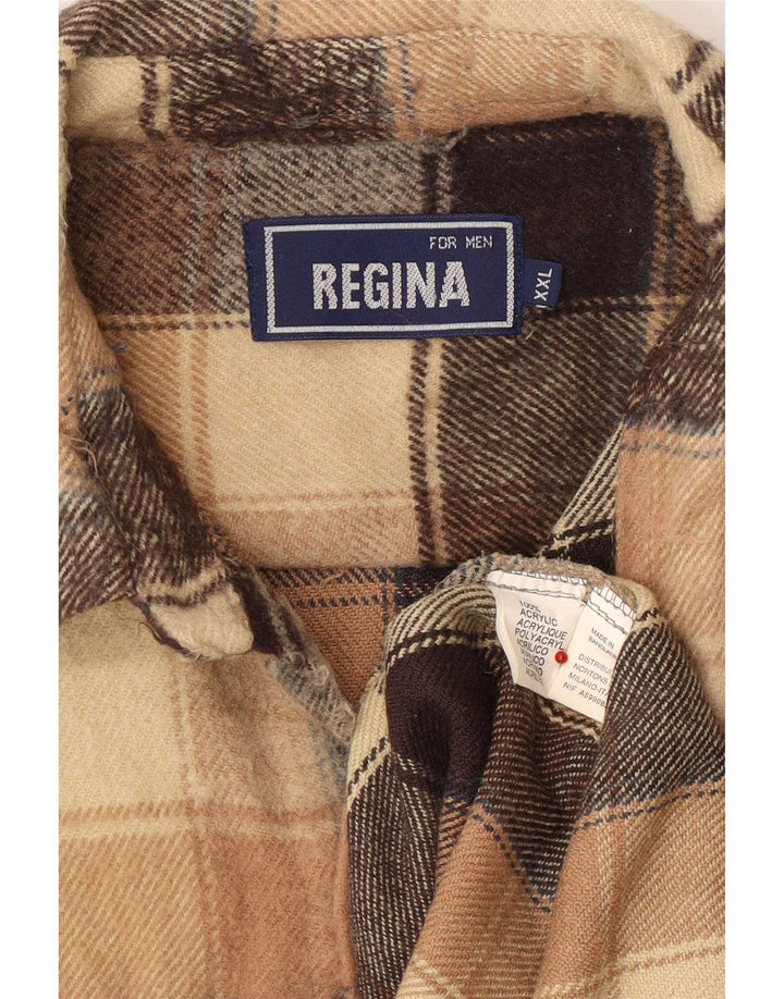Camisa de franela para hombre Regina 2XL Acrílico a cuadros beige