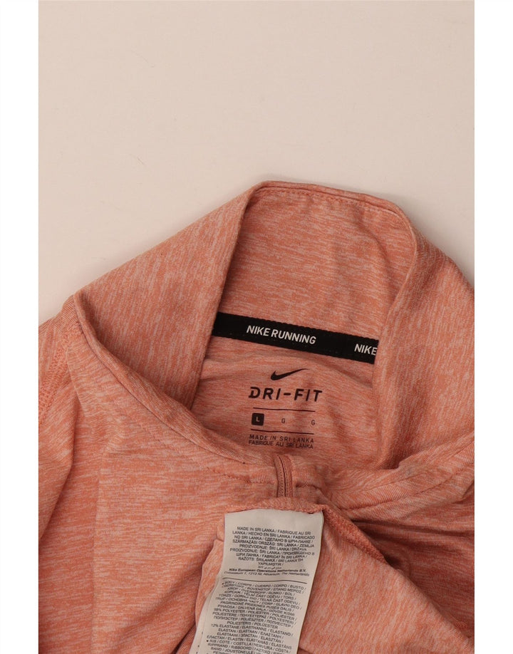 NIKE Mujer Dri Fit Jersey Chándal Top UK 40 Grande Rosa Moteado