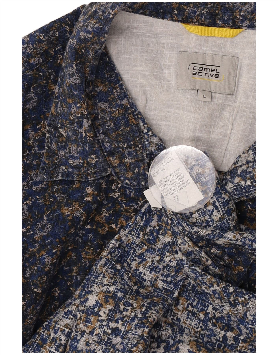 Camel Active Camisa para hombre Grande Azul Marino Floral Algodón