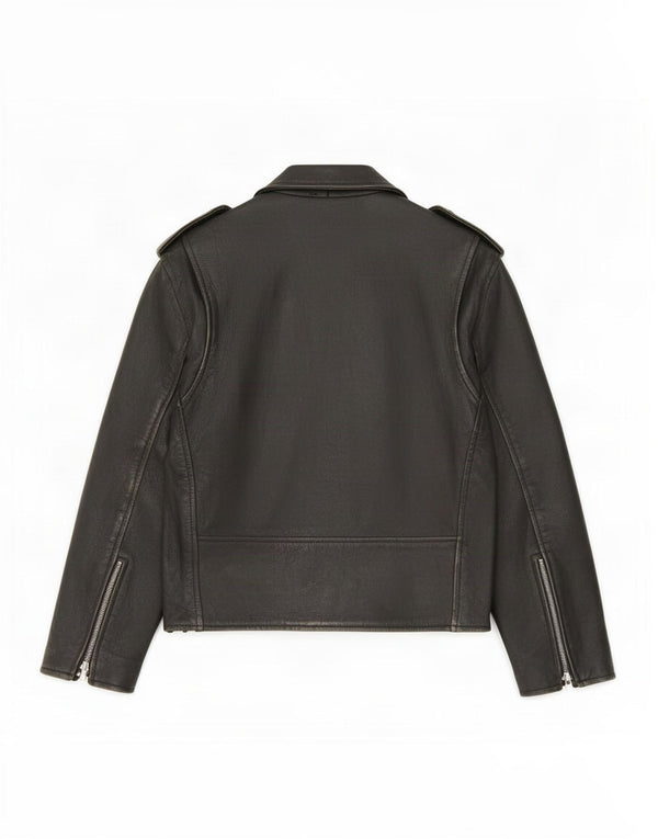 Sheep Land Chaqueta motera de cuero para hombre UK 36 Small Black