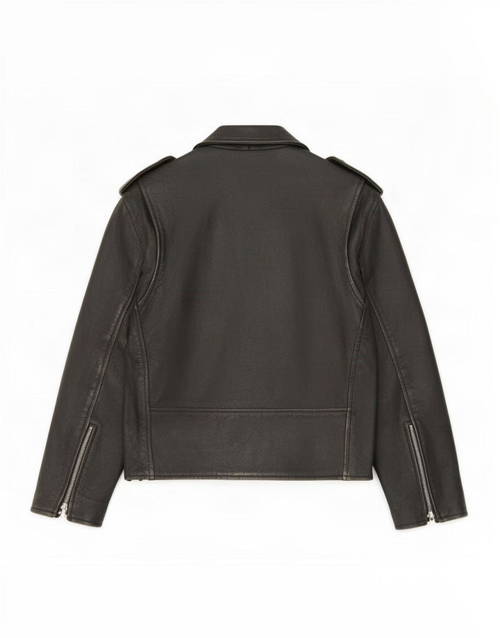 Sheep Land Chaqueta motera de cuero para hombre UK 36 Small Black