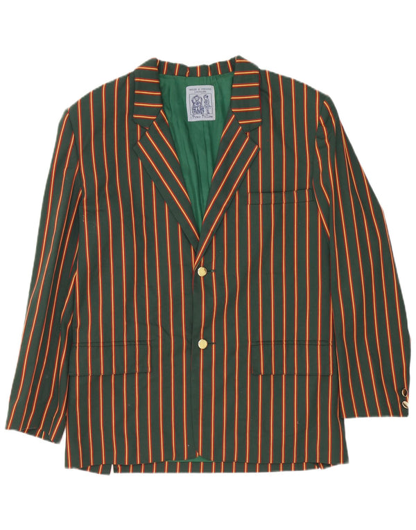 I Pinco Pallino Chaqueta Blazer de 2 Botones para Mujer UK 46 Grande Verde Pinstripe