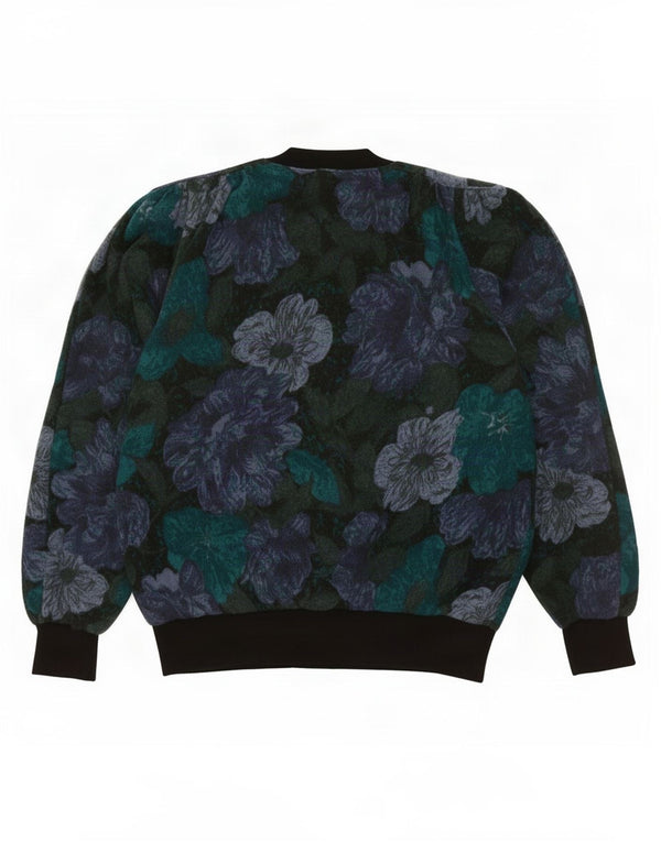 Vintage mujer jumper suéter Reino Unido 18 XL lana floral multicolor
