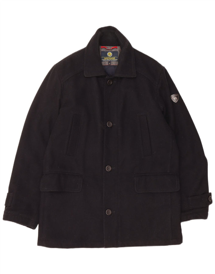 NAVIGARE Abrigo para hombre UK 38 Mediano Lana negra