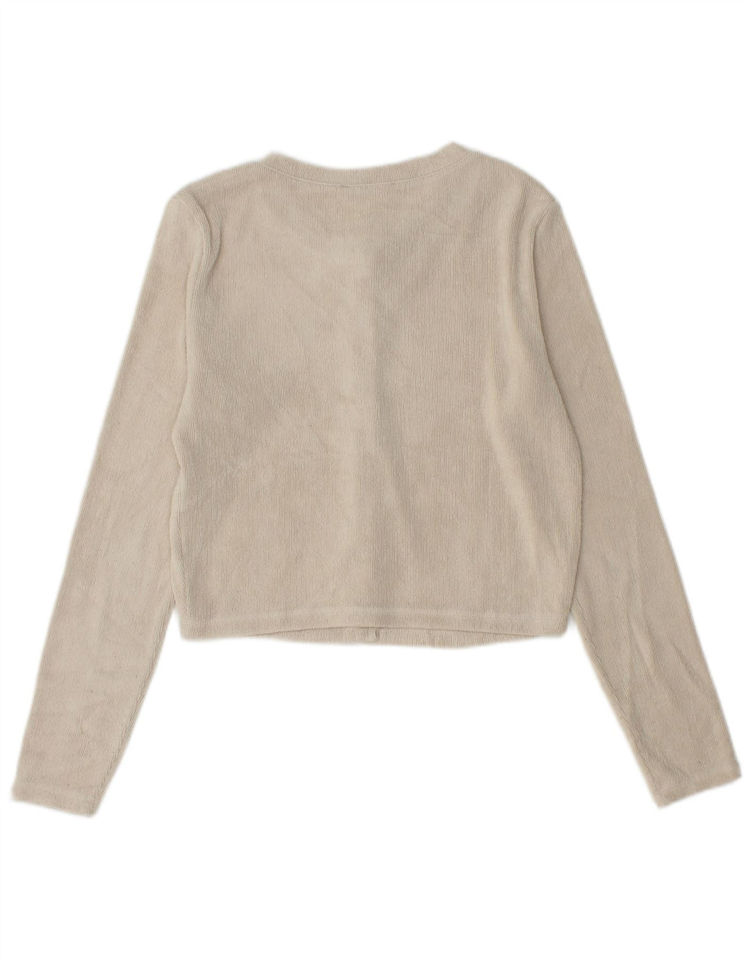 Zara Mujer Crop Cardigan Suéter UK 12 Medium Beige
