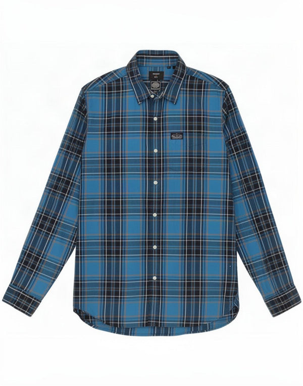 Camisa de franela Superdry para hombre con cuadros azules grandes