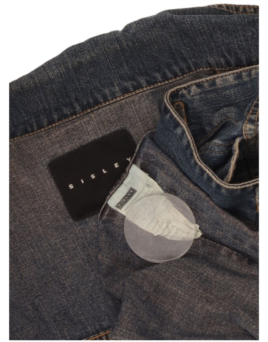 SISLEY Chaqueta vaquera para mujer UK 10 Small Blue Cotton