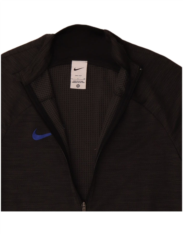 NIKE Mens Dri Fit Chándal Top Chaqueta Pequeña Gris Moteado Poliéster