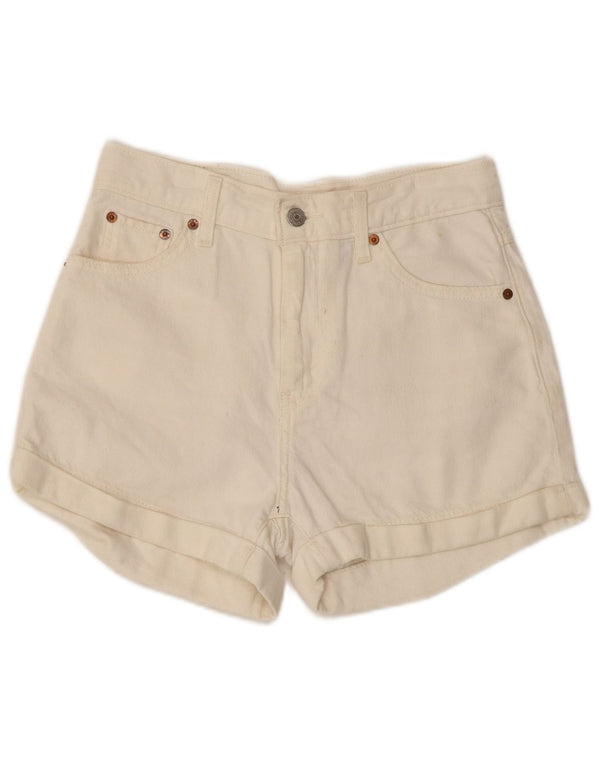 Levi's Mom Pantalones Cortos De Mezclilla De Cintura Alta W26 Small White Cotton