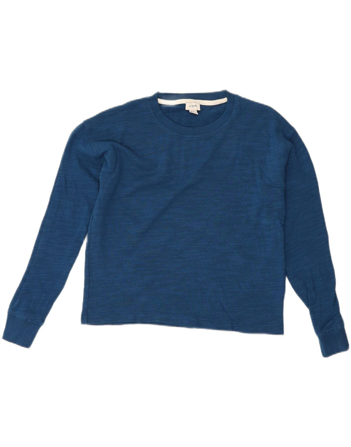 J. CREW Womens Oversized Sweatshirt Jumper UK 10 Small Blue Flecked Cotton Vintage J. Crew and Second-Hand J. Crew from Messina Hembry 