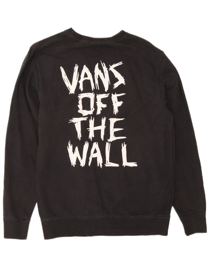 VANS Hombre Graphic Sudadera Jumper Small Black Cotton