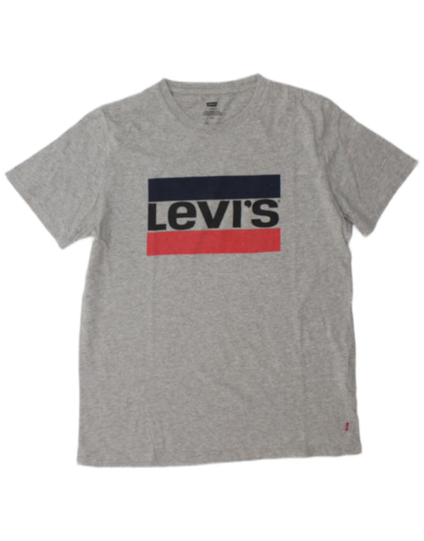 Levi's Camiseta gráfica para hombre Top grande de algodón moteado gris