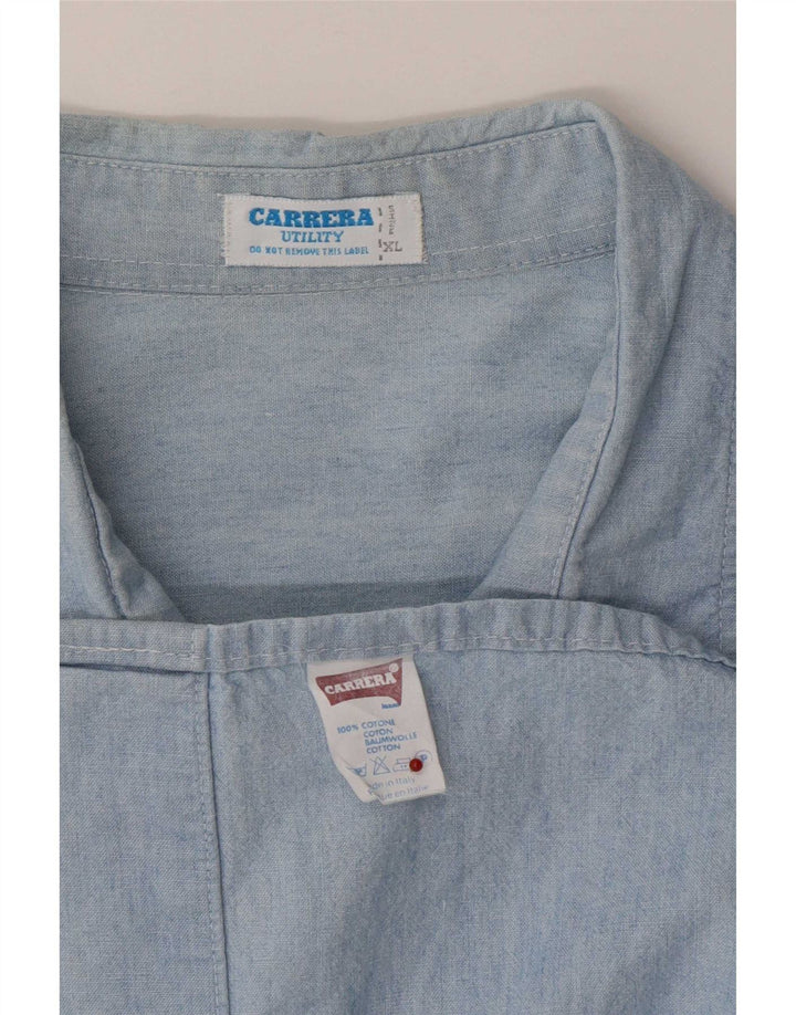 Camisa Carrera Hombre XL Algodón Azul