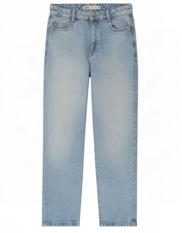 Zara Vaqueros Rectos Mujer EU 36 XS W26 L28 Algodón Azul