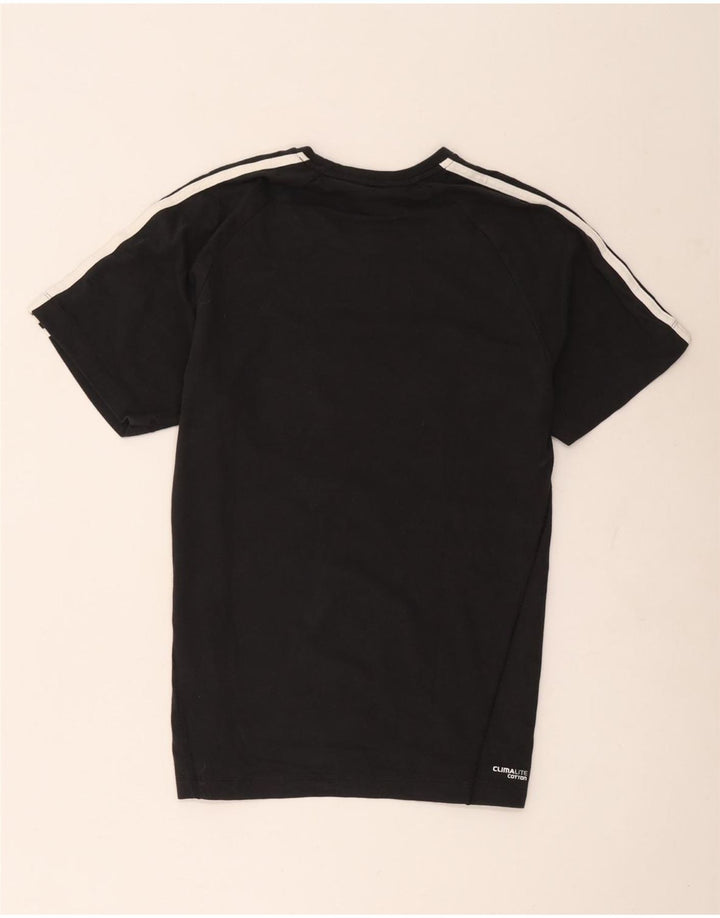 Adidas Mens Climalite Camiseta Top Medio Negro Algodón