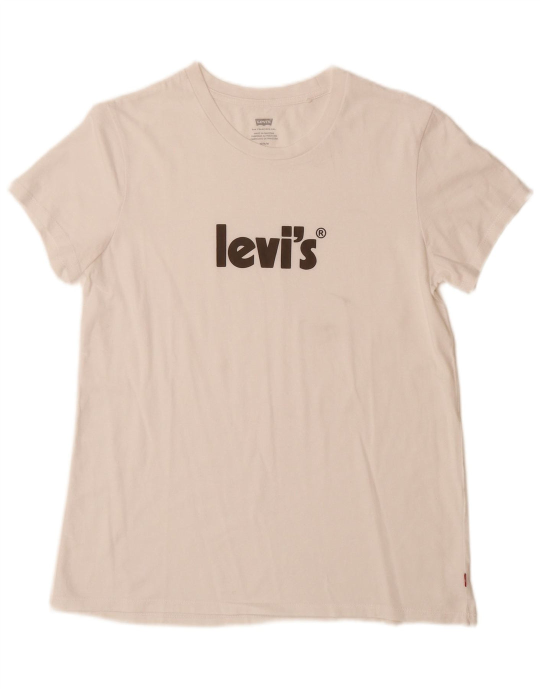 LEVI'S Camiseta gráfica para mujer Top UK 12 Medium White