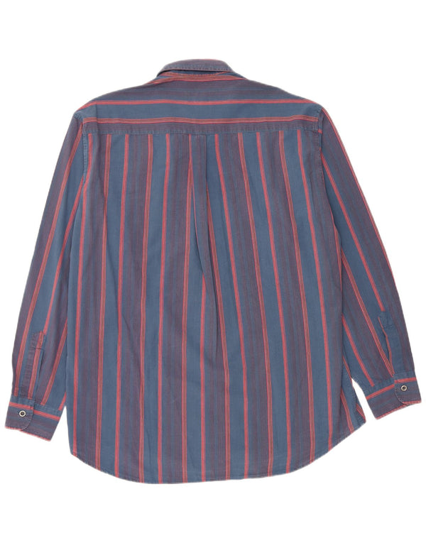 CARRERA Camisa Hombre Grande Algodón Rayas Azul Marino