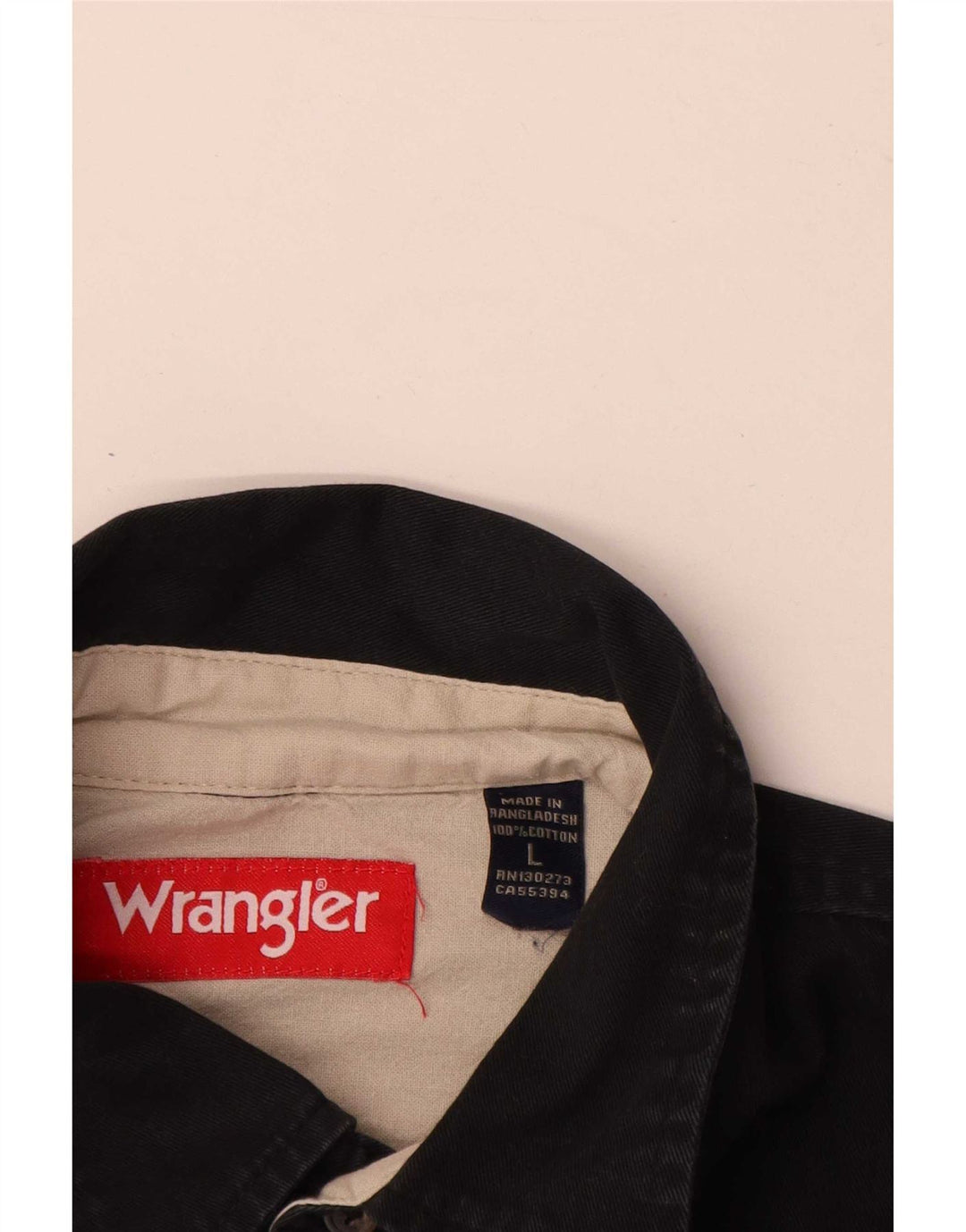 Wrangler Camisa Vaquera Para Hombre Grande Algodón Negro