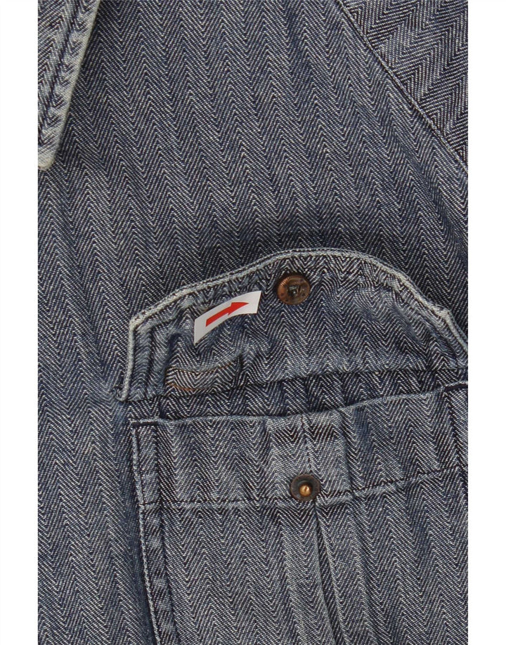 Carhartt Hombre Camisa Slim Fit De Algodón En Espiga Azul Grande