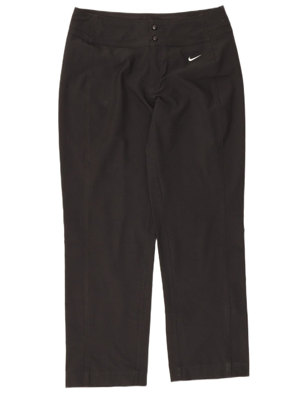 Nike Pantalones casuales rectos para mujer UK 8/10 Small W29 L27 Poliéster negro