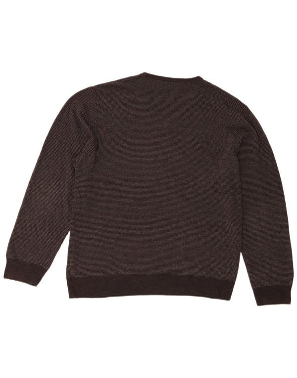Marks & Spencer Jersey con Cuello en V para Hombre XL Gris Acrílico a Rayas