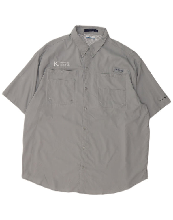 Columbia Camisa de manga corta Tamiami para hombre 2XL Poliéster gris