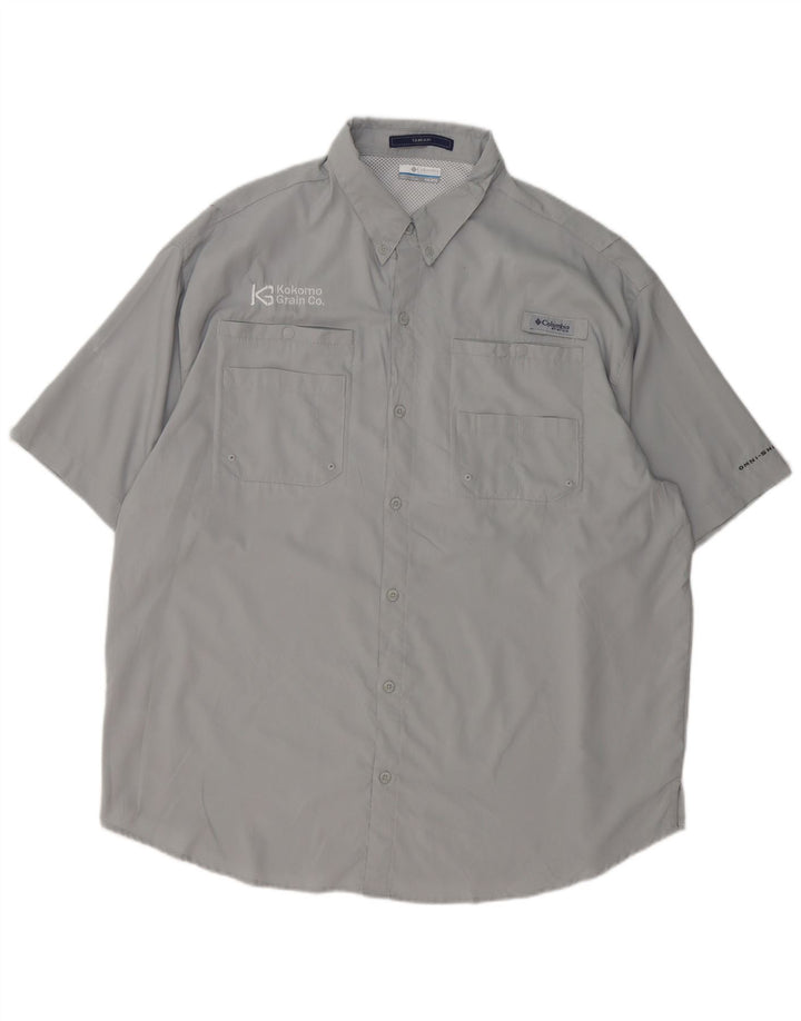 Columbia Camisa de manga corta Tamiami para hombre 2XL Poliéster gris