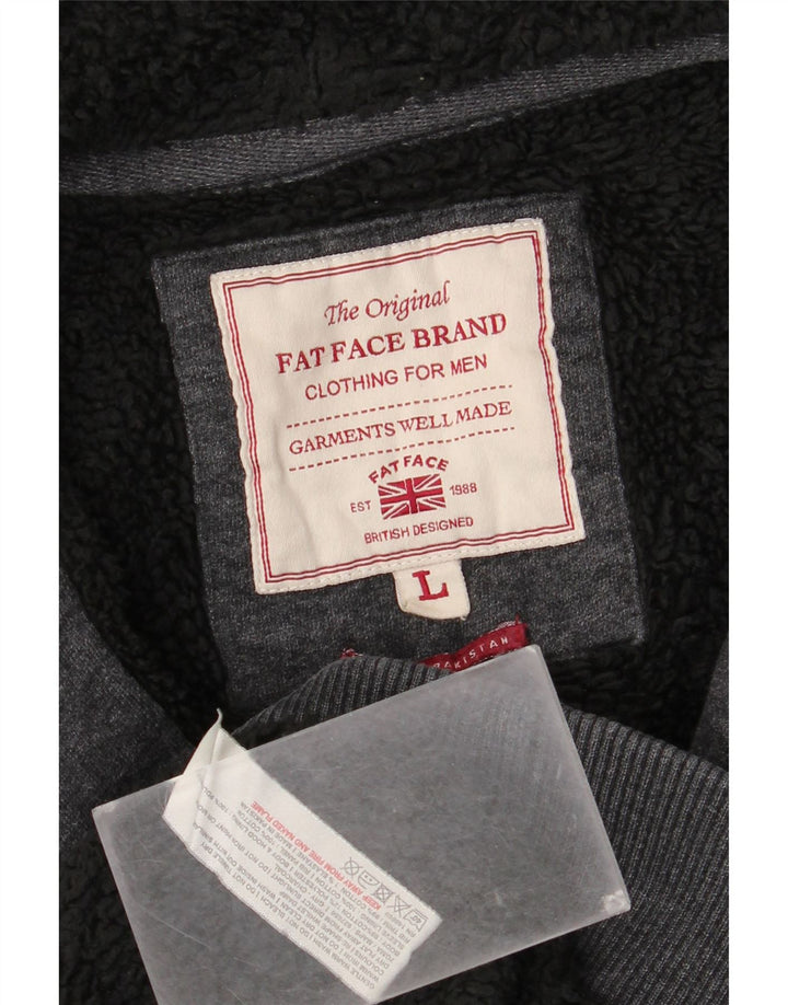 Sudadera con capucha y cremallera para hombre Fat Face Algodón gris grande