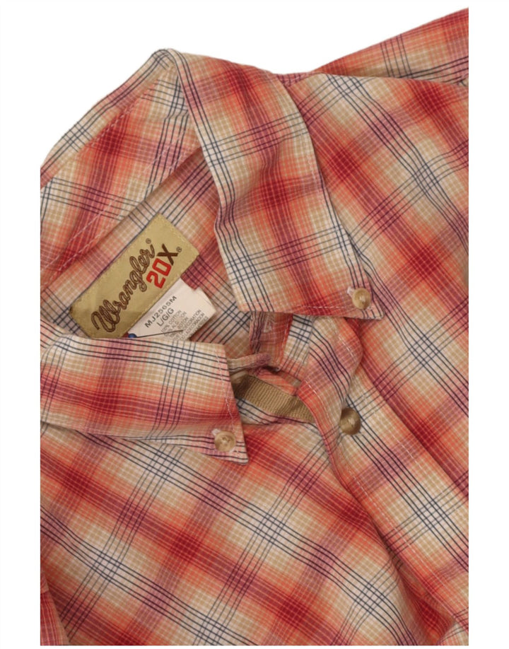 Wrangler Camisa De Hombre Grande A Cuadros Rojos De Algodón