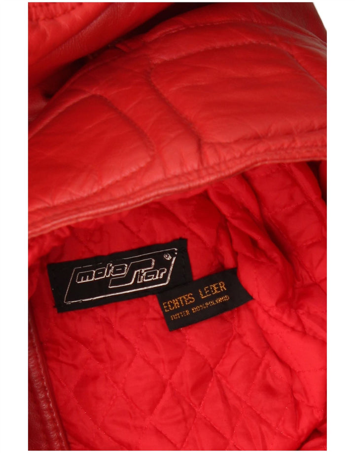 Vintage mujer cuero Racer chaqueta EU 40 cuero rojo medio