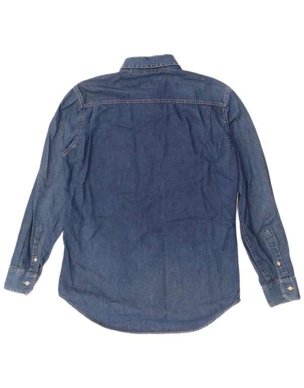 KEEGAN Camisa Vaquera Hombre Grande Azul Algodón