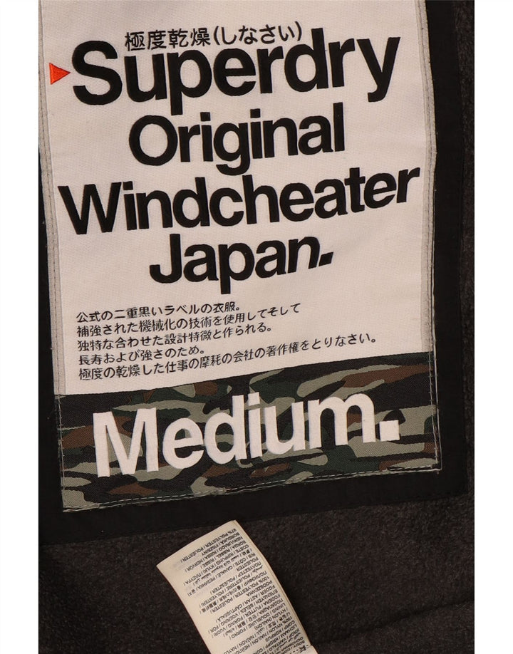 Superdry Chaqueta cortavientos con estampado Windcheater para mujer, talla 44, talla M, color negro