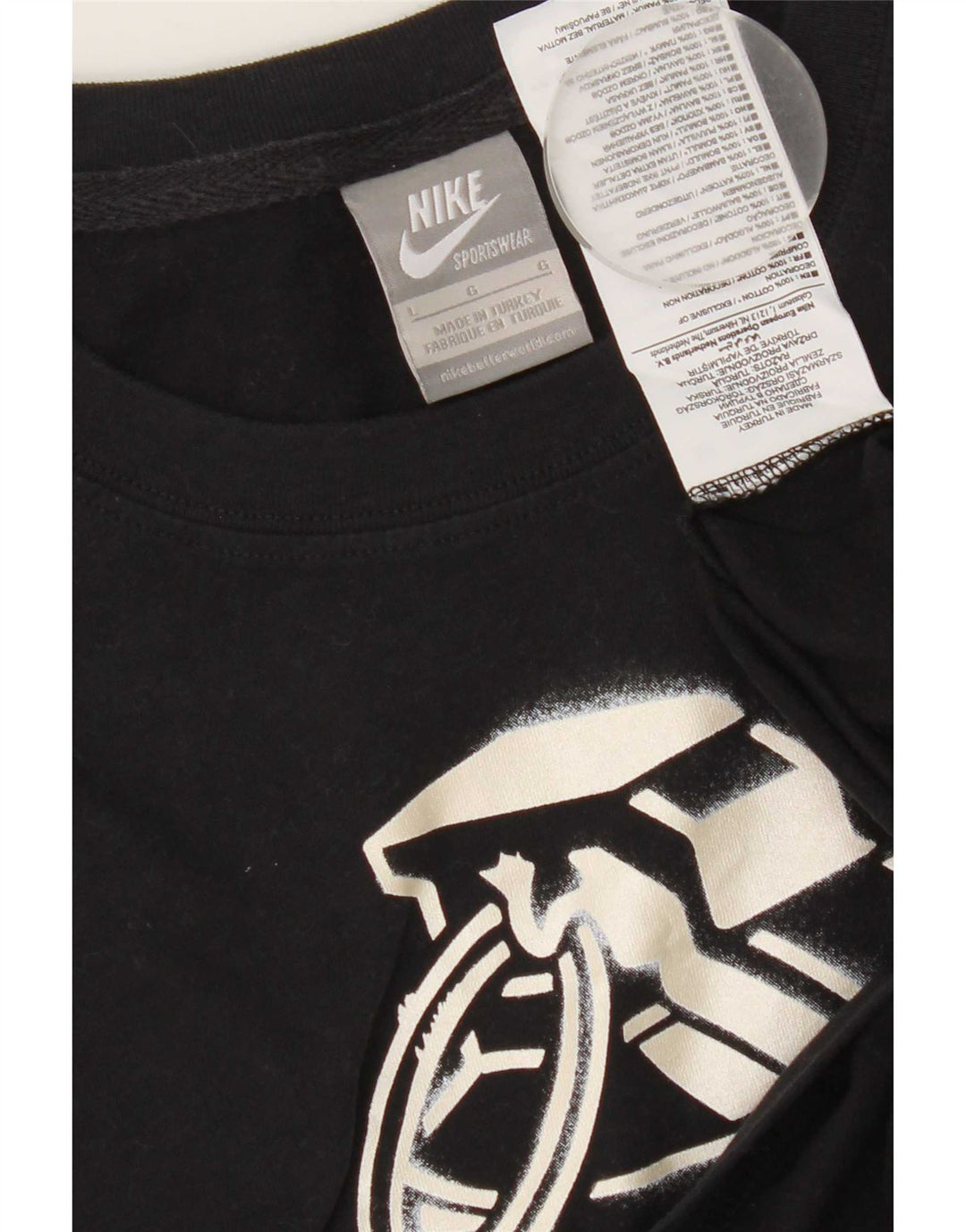 Nike - Camiseta gráfica para hombre, talla grande, algodón negro